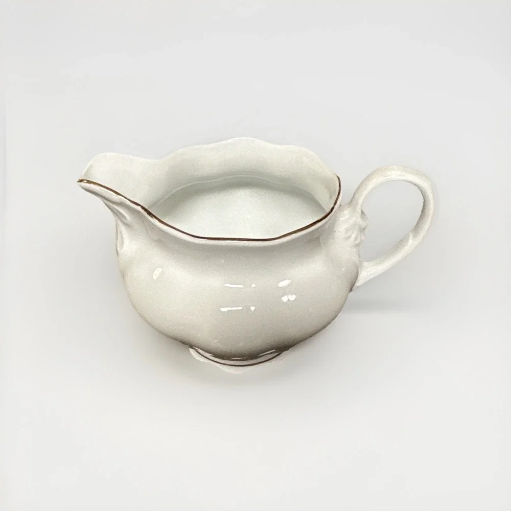 Cuisena Savannah Gold Creamer & Gravy Boat Set Poland Fine China‎ Vintage